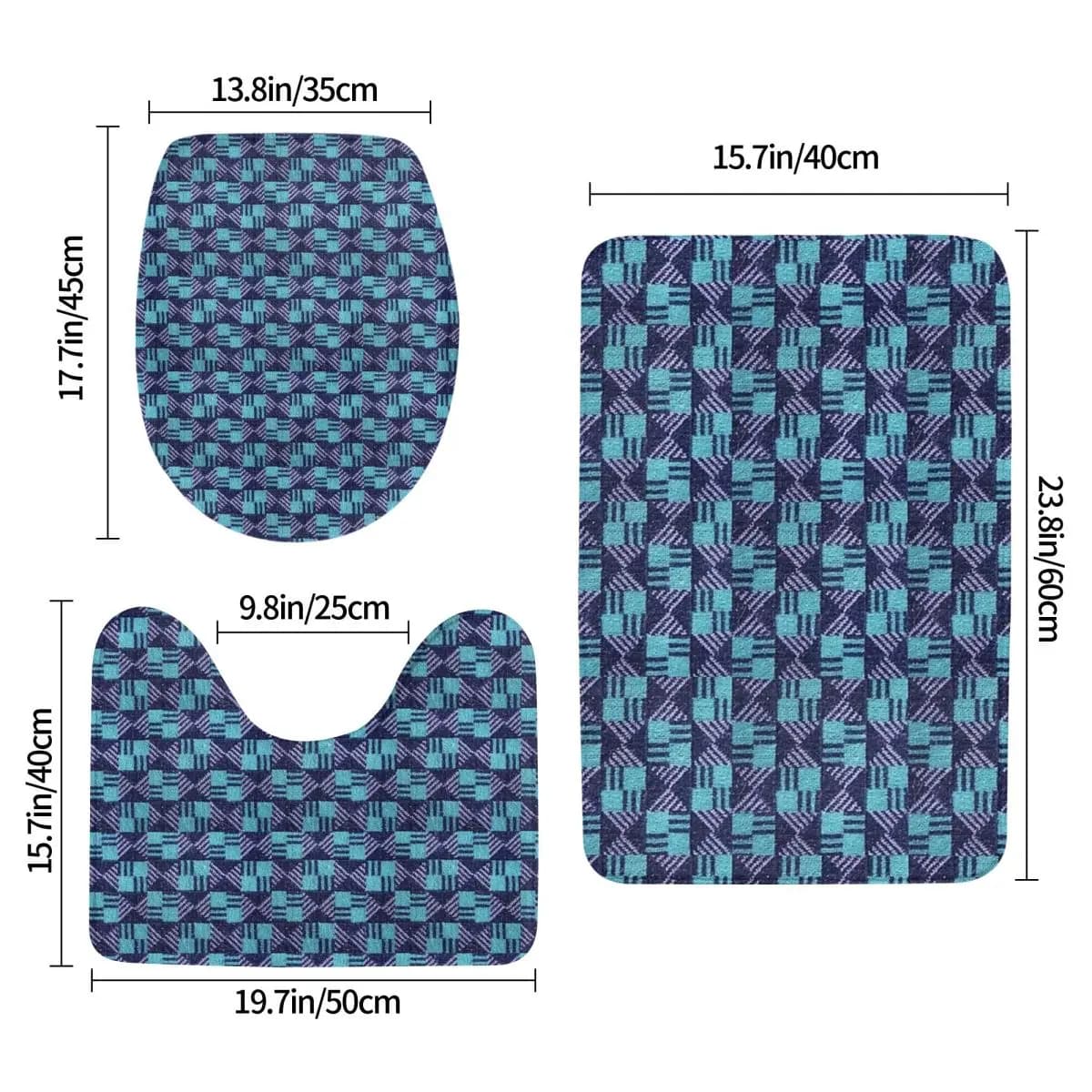 Waterloo e City Line London Coprisedile sotterraneo Moquette 3 pezzi Tappetino da bagno Set da bagno Copriwater Copriwater Tappeto Tappeto da pavimento