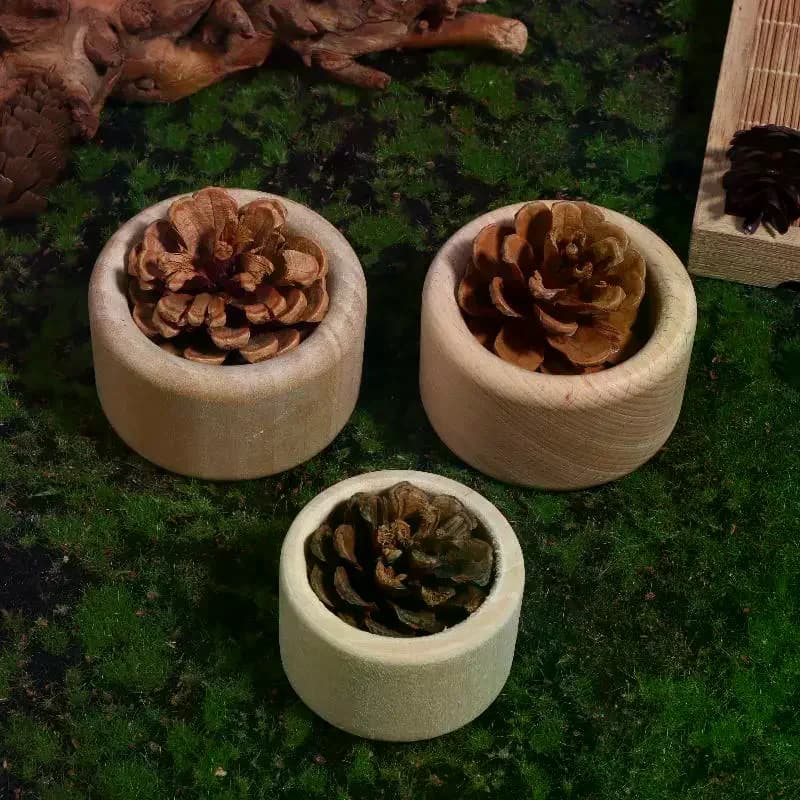 Creative Pine Cone Wood Essential Oil Diffuser Long-Lasting Floral Wooden Essential Oil Diffuser Home Office Car Oil Diffuser