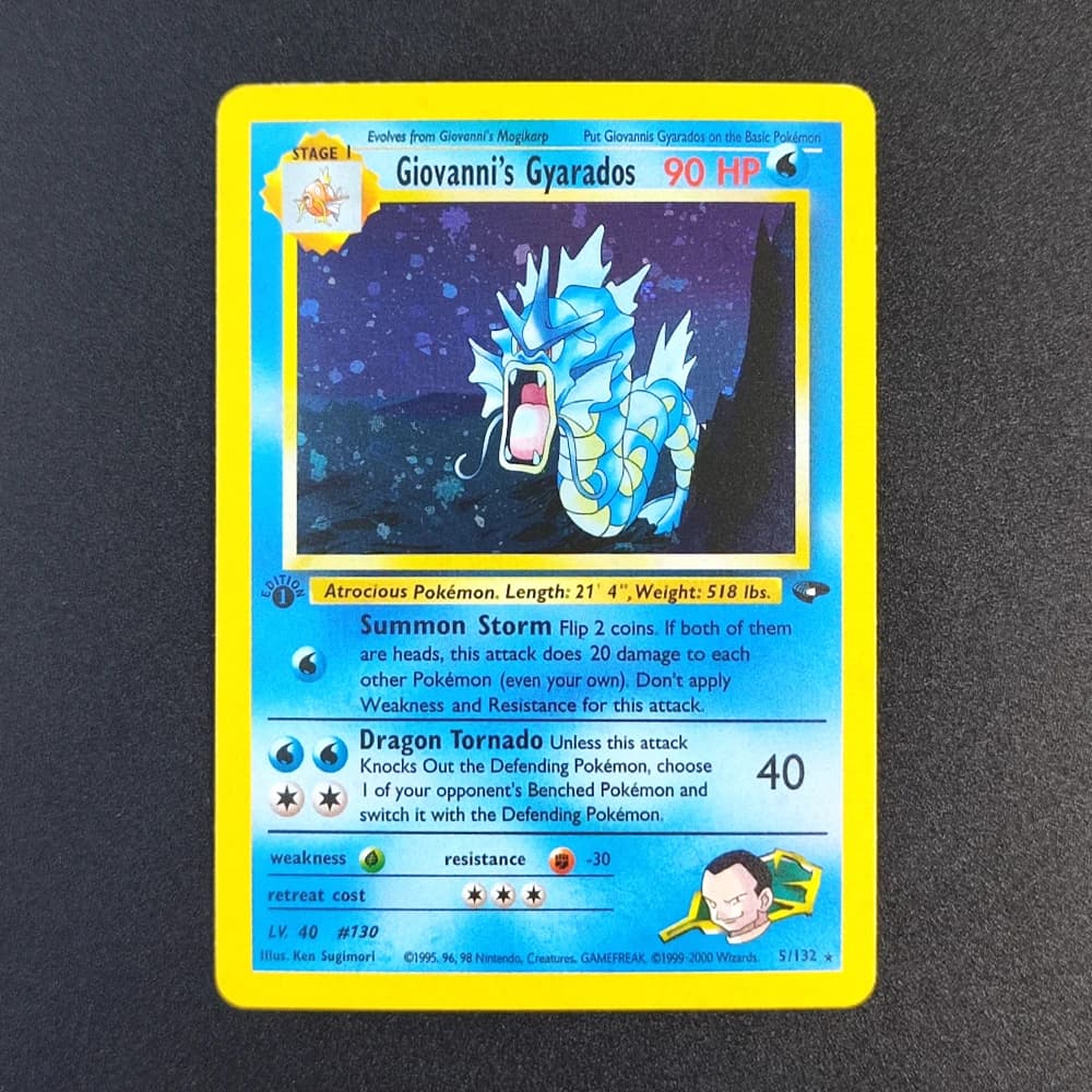 Carta Pokémon Proxy EN Gym Challenge 1a Edizione - Giovannis Gyarados 5-132 Carta Collezionabile Super Rara Singola Classica Anime