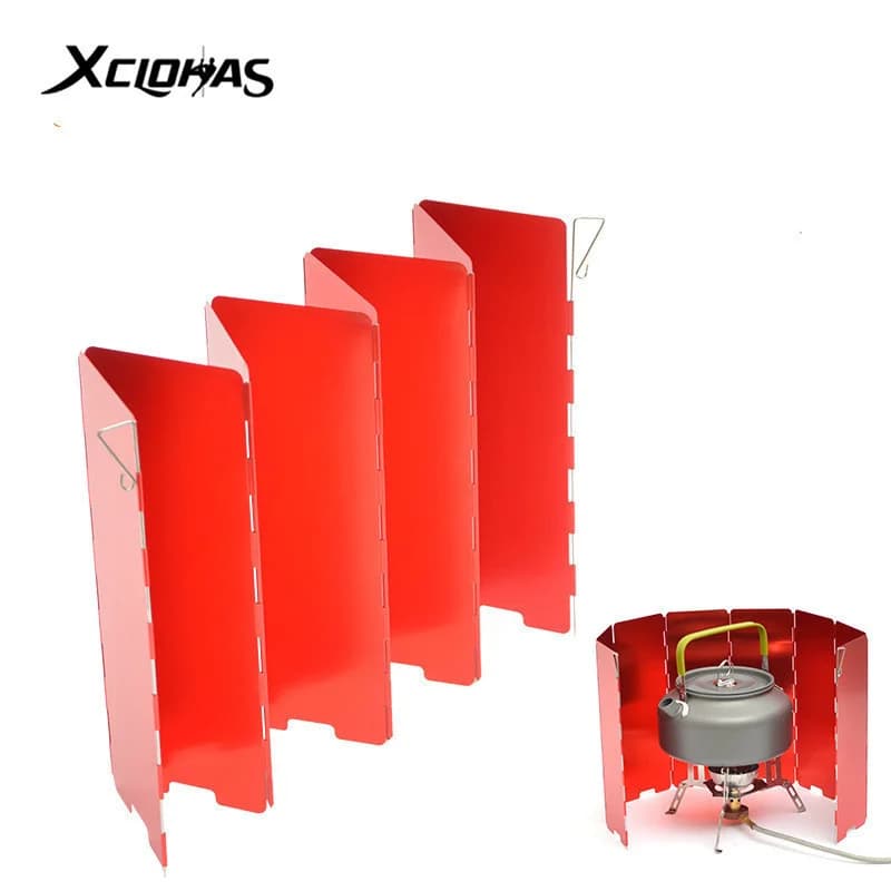 8/9/10 oxidized plates Gas cooker camping shield anti-wind heater aluminum alloy screen windproof 3 colors with plastic box