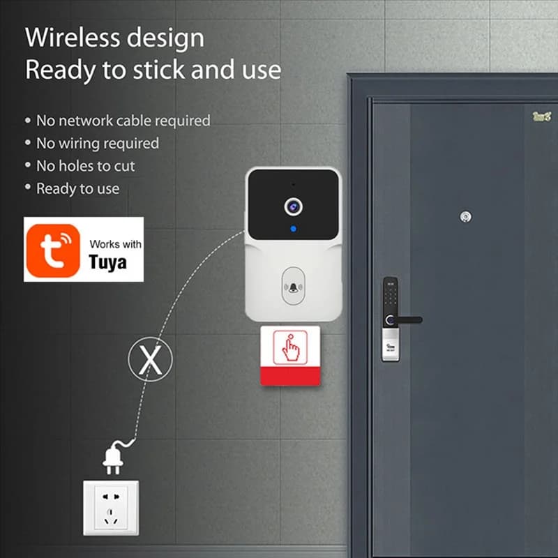 B68C Tuya Wifi Campanello Video Campanello Conversazione bidirezionale Telecamera per visione notturna Campanello Smart Life Campanello Sicurezza domestica intelligente Facile da usare