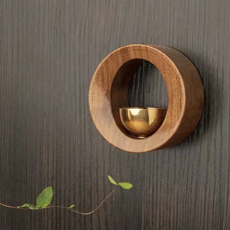 Natural Wood Wind Chime Wireless Doorbell | Crisp Ringtone & Easy To Hang, Dual-Use As Decor – Home Decorative Essential