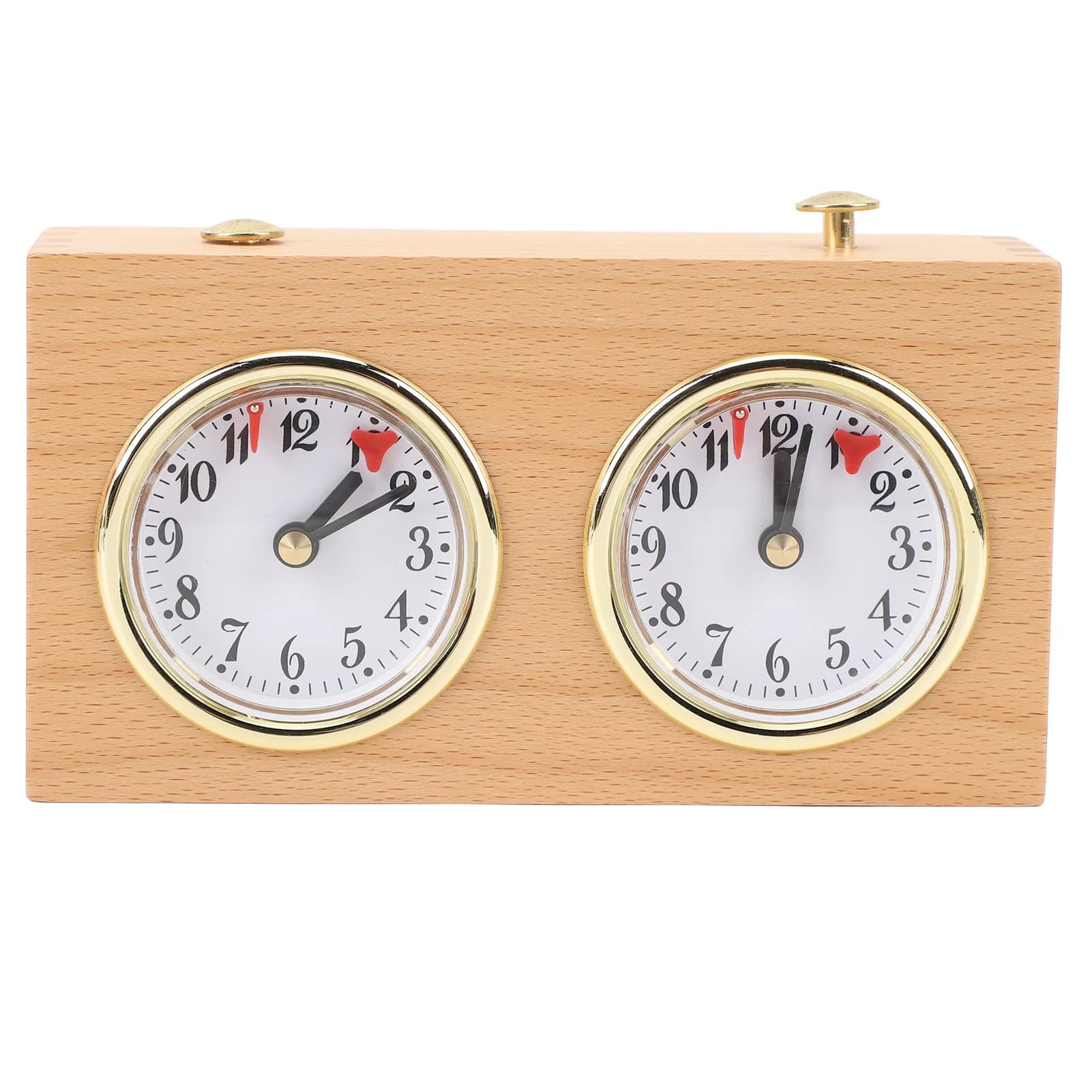 Orologio da scacchi Timer da scacchi vintage portatile professionale in legno Facile da leggere Riduzione dello stress Carica meccanica per la competizione