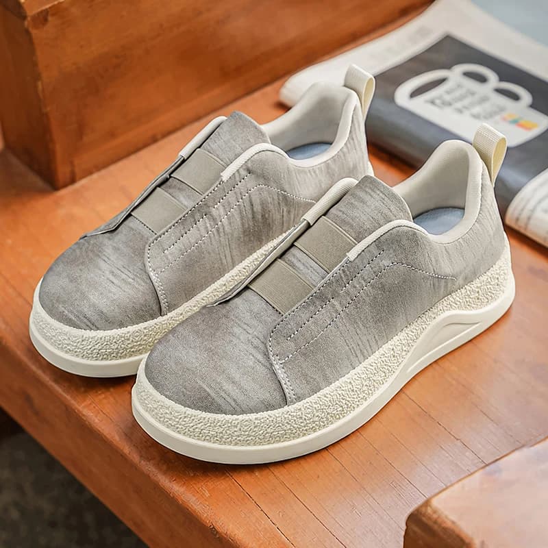 Male Sneakers 2026 Elastic Band Oxford Cloth Men's Breathable Platform Summer Casual Shoes Lightweight Skateboard Mesh Shoes
