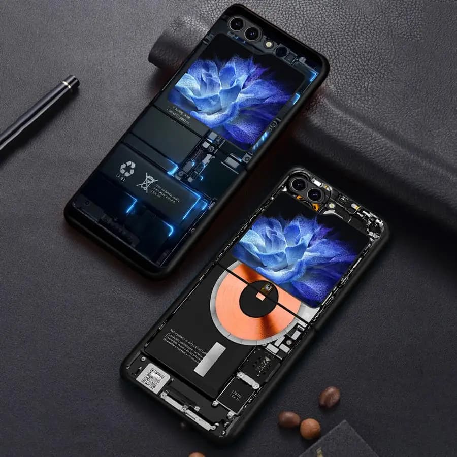 Custodia per Samsung Galaxy Flip6 Flip7 FE Flip5 Z Flip 7 6 5 4 3 Flip4 Flip3 Cover posteriore del telefono Fonda Modello del circuito