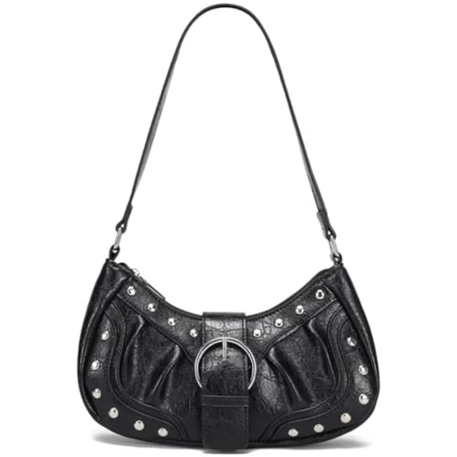 Y2K Purse Small Shoulder Bags for Women with Rivets Punk Style Goth Grunge Emo Handbag