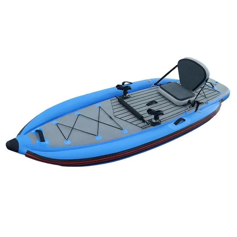 Canoa da pesca gonfiabile per persona singola per kayak da pesca con sedile a pagaia superiore per 1 persona gonfiabile per sport all'aria aperta