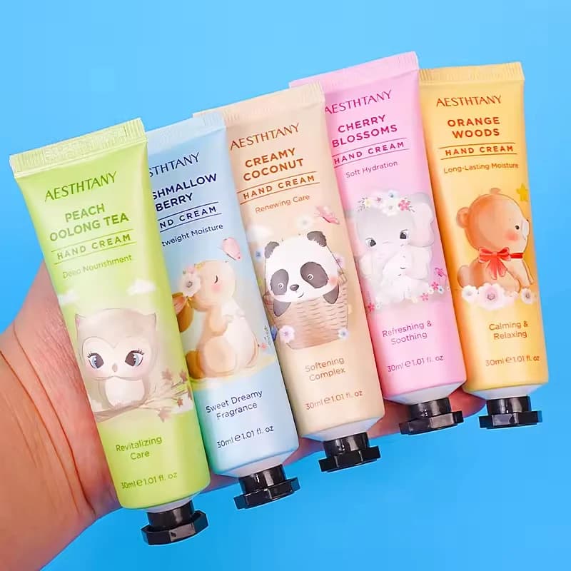 Set of 5 Krees for AESTHTANY Hands with Design of Carinian Animals, Hydrating and Repairing Hands Dry and Screpolated