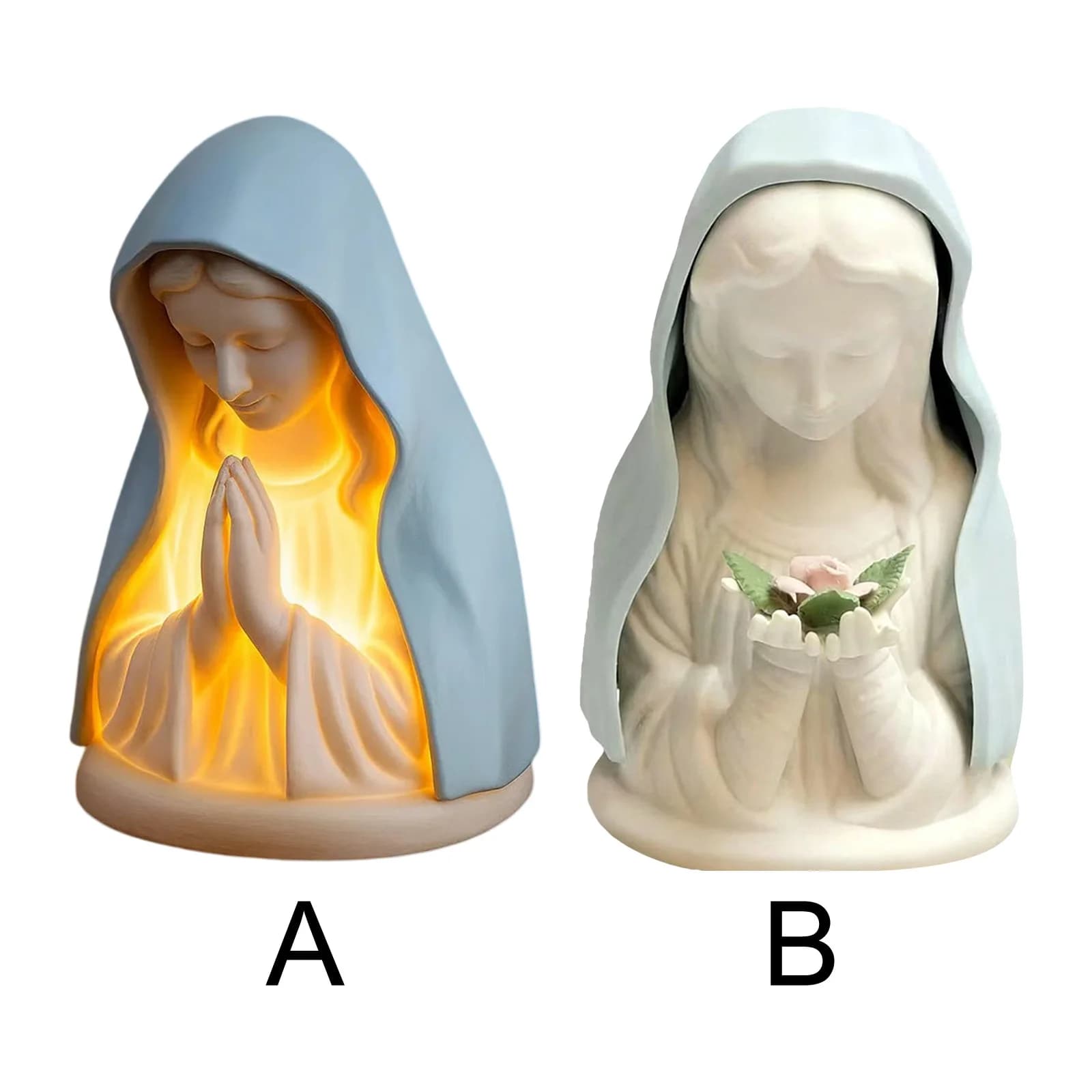 Stylish Artisan Religious Statue Lamp, Night Light Soft for Eye Protection, Home Decoration, Reading Desk Accessories