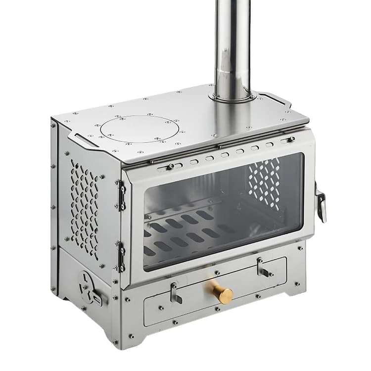 Lightweight and durable charcoal wood stove for camping tent heating and charcoal powered picnic