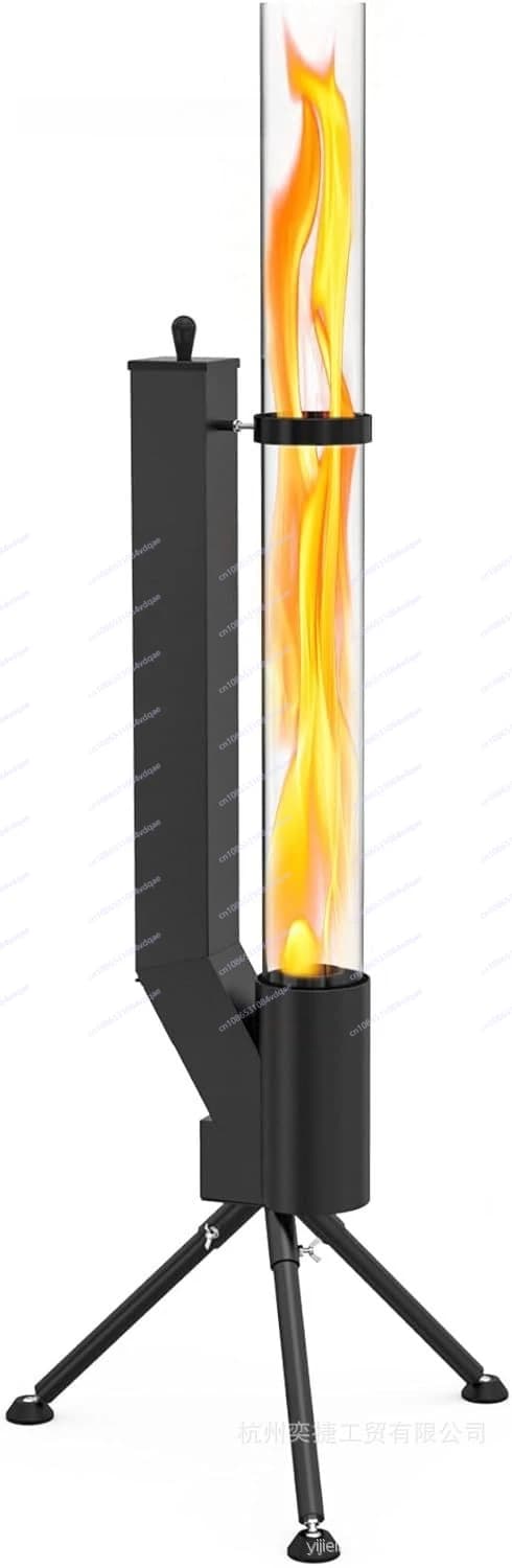 Vertical wood-burning rocket stove, bazooka stove for outdoor heating, outdoor camping, winter pellet stove, heating stove