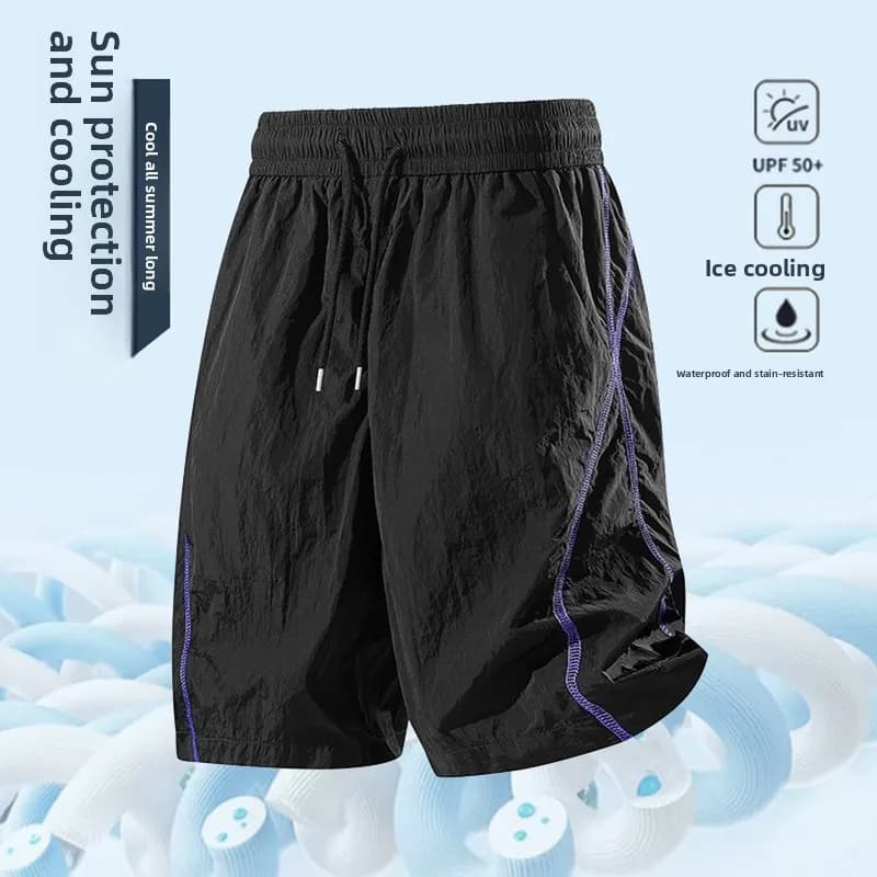 Pantaloncini Leggeri con Protezione UV UPF50+ ad Asciugatura Rapida, Estivi con Cordoncino, Casual da Uomo per Jogging, Allenamento, Palestra, Corsa e Sport
