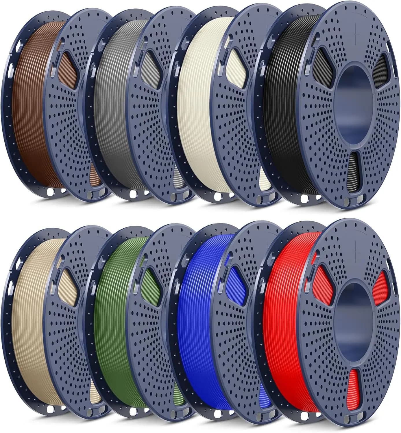 Set di Filamenti per Stampante 3D PLA 1.75mm, Confezionati Sottovuoto, 0.25kg per Bobina, 2kg Totali, 8 Colori