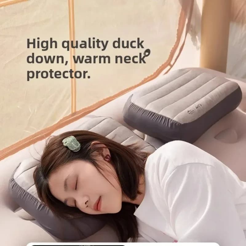SHANYUE Down Inflatable Travel Pillow Portable Outdoor Camping Sleeping Bag Waist Pad Neck Pillow Lightweight Pillow