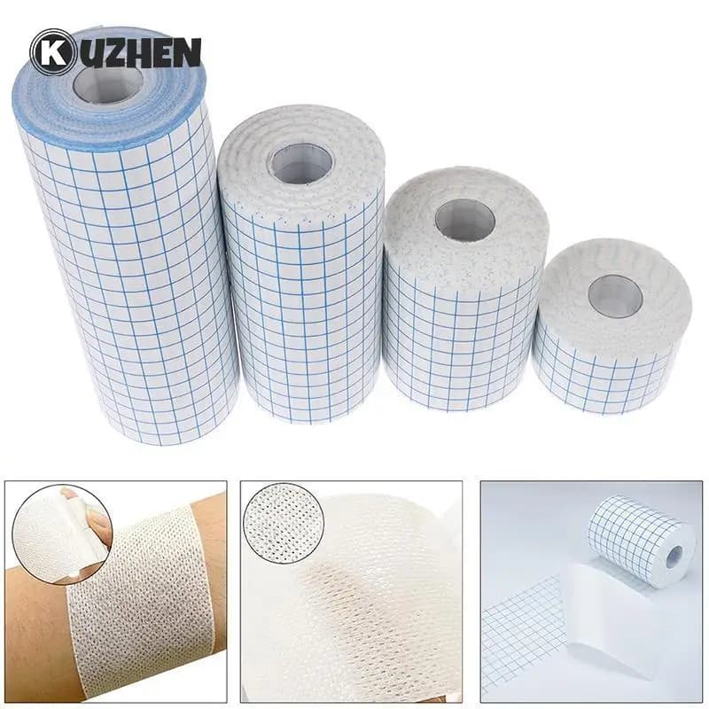1 rotolo medicazione impermeabile nastro di fissaggio autoadesivo benda utile traspirante grande 5cm * 10m pronto soccorso per ferite in tessuto non tessuto