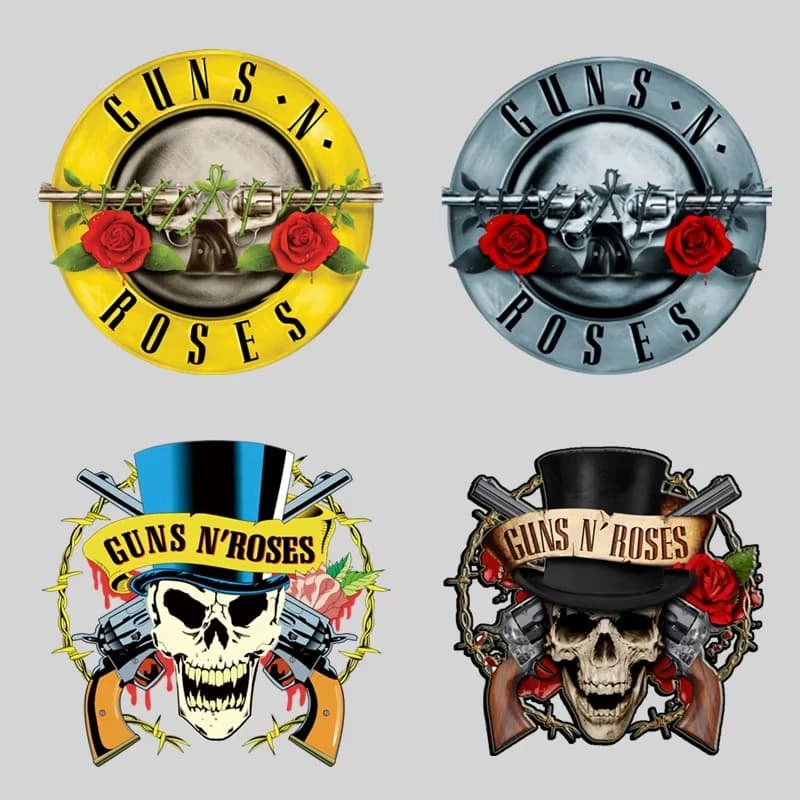2 pezzi Rock Band Gun N Rose toppe per vestiti adesivo termico a trasferimento termico maglietta fai da te ferro sulle giacche da donna moda appliqued
