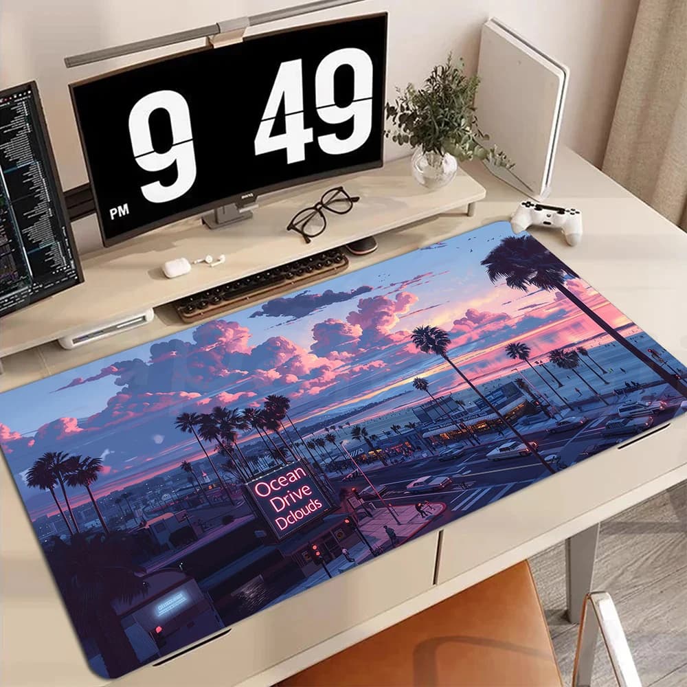 Space Cloud Gamer Mouse Pad Tappetino per mouse da ufficio Stitch Edge Gaming Mousepad Tappetini per tastiera Tapis De Souris Tappetini per mouse 900x400mm