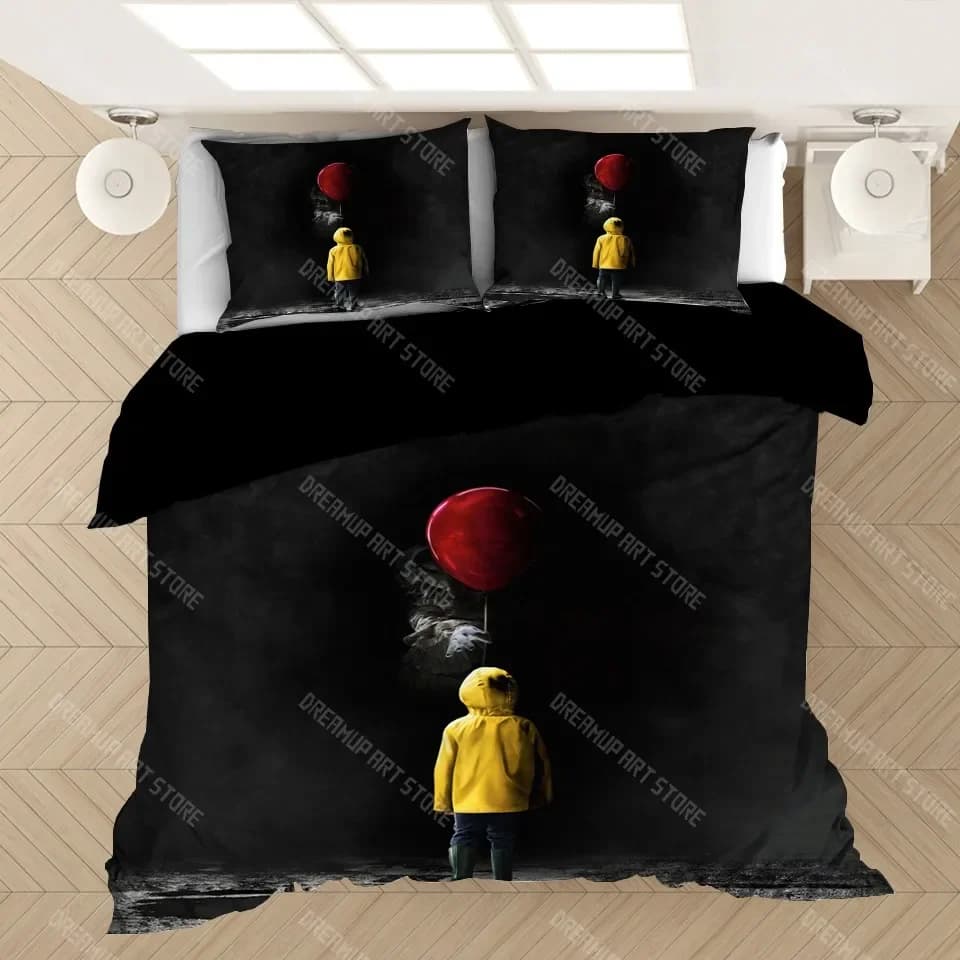 Pennywise-IT Bedding Set Duvet Covers Horror Movie Clown Series Comforter Bedding Sets Bedclothes Bed Linen(NO Sheet) AYR