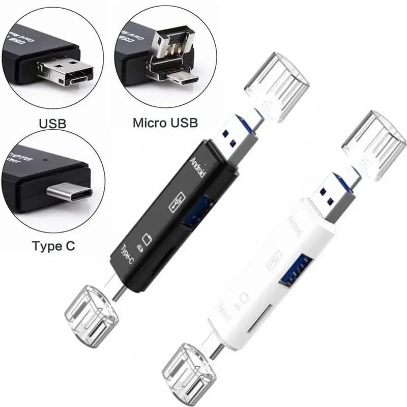 1/3cps 5 in 1 Multifunction USB 2.0 Type C USB Micro USB SD TF Memory Card Reader for Android Computer Dock OTG Type C Adapter