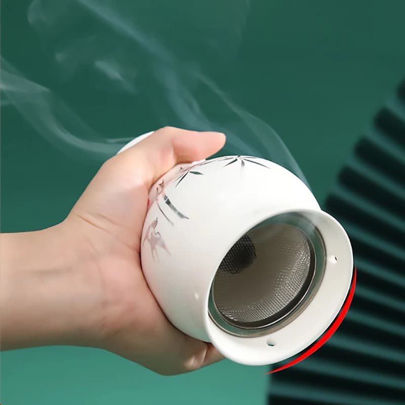 Vaso di moxibustione in ceramica Dehua tazza di raschiatura in porcellana bianca bruciatore a bastoncino di Moxa caldo Acupoint massaggio meridiano terapia a compressione calda