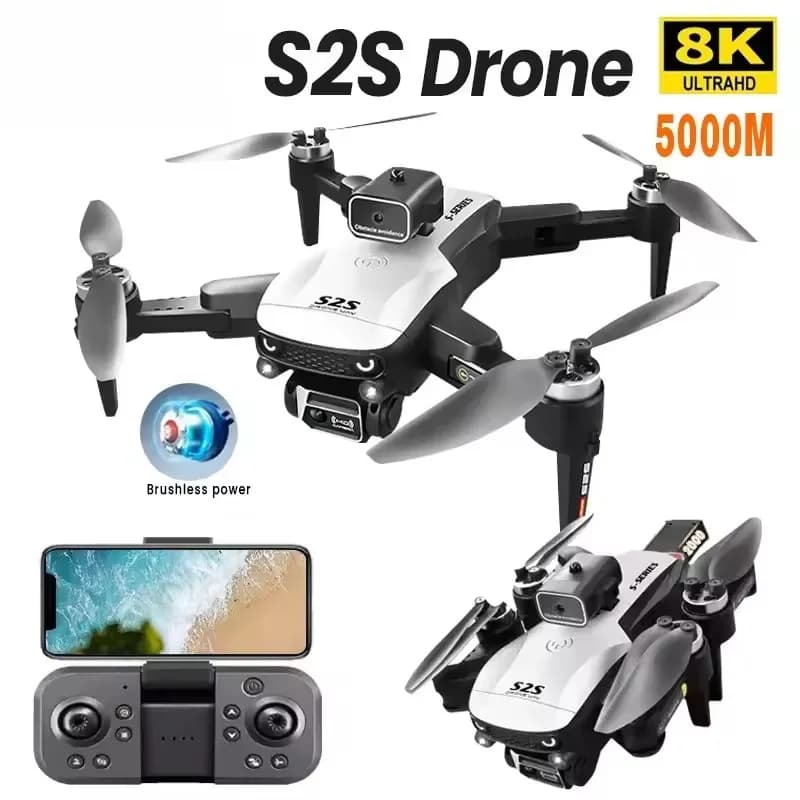 Drone S2S 8K 5G GPS HD for Air Photography, Double Camera, Avoiding Omnidirectional Obstacles, Quadricottero Brushless, Toy