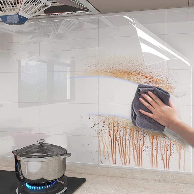 Transparent wallpaper Kitchen Electrostatic adsorption protective film Oil-proof wall sticker Decorative film House wallpaper