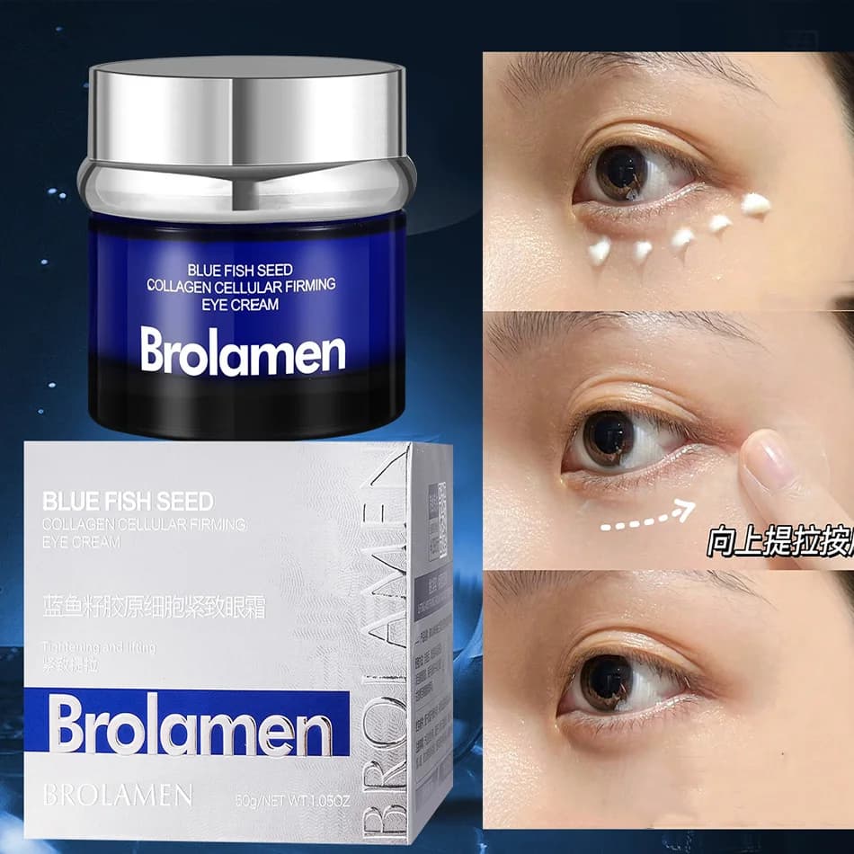 Blue Fish Seed Collagen Eye Cream Dark Circles Removal Eye Cream Eye Bags Anti Puffiness Lightening Lifting Firming Skin Care