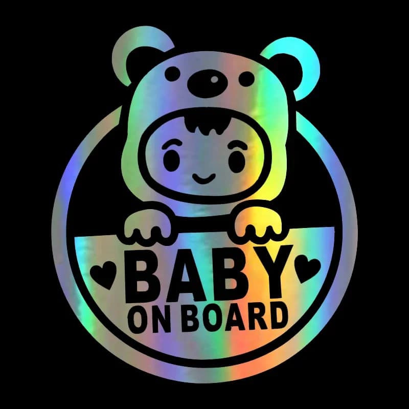 LYKX Funny Baby on Board Car Sticker riflettente automobili moto accessori esterni decalcomanie in PVC per Bmw Audi Vw