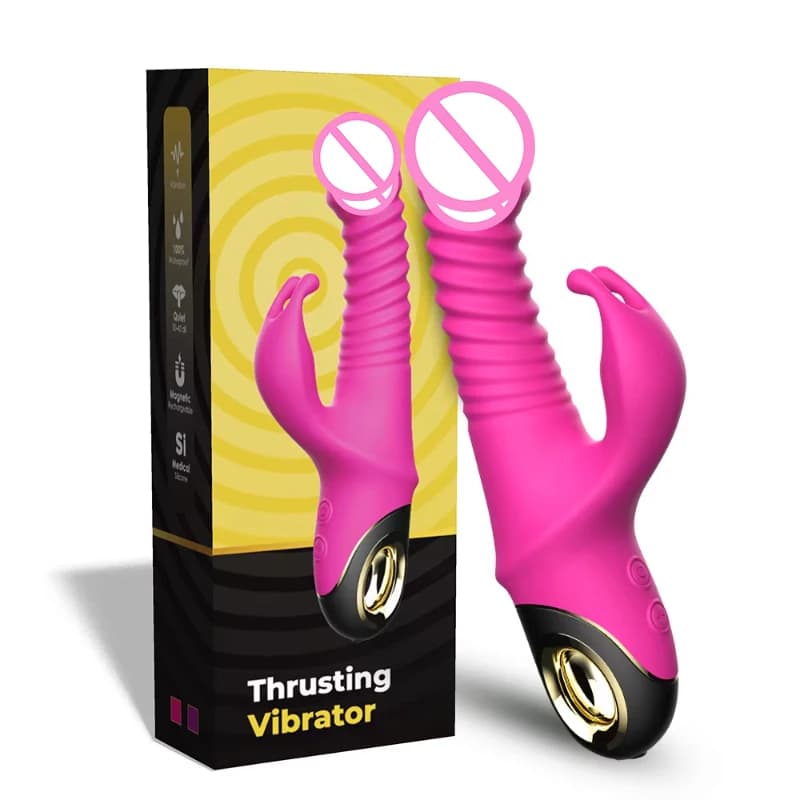Vibratore Rabbit 2022 con movimento telescopico automatico, stimolatore del punto G e del clitoride, sex toy per la masturbazione femminile, per donne adulte.