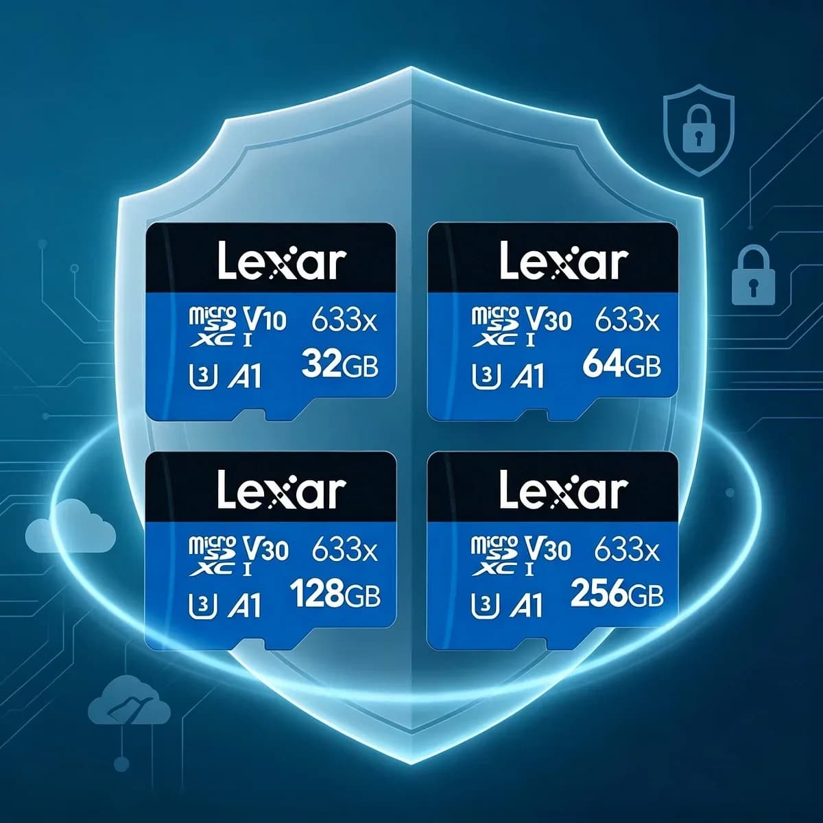 Original Lexar Micro SD Card 633x Storage TF Card Microsd Flash Card A1 V30 32GB 64GB 128GB 256GB 512GB for Dashcam Tablet Phone