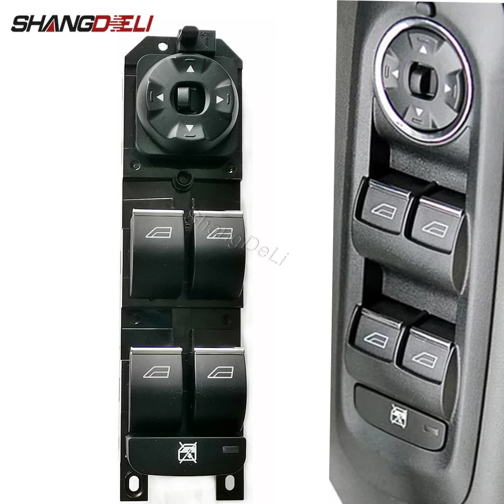 Interruttore di Controllo Finestrino Elettrico Anteriore Sinistro a 3 PIN per Ford Mondeo MK4 S-MAX GALAXY 2007-2012, Pulsante Alzacristalli 7S7T14A132BC