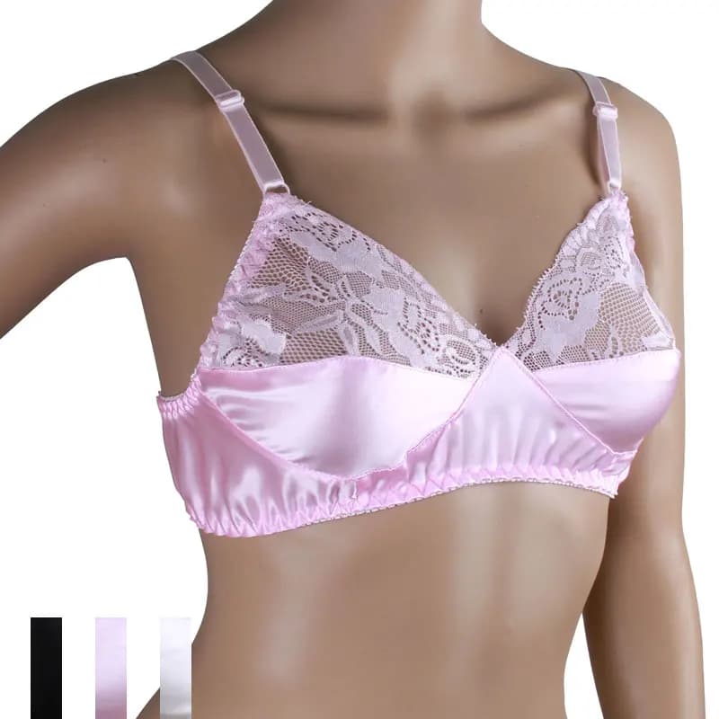 Double-Sided Mulberry silk bra wireless thin women's lace bra health care underwear