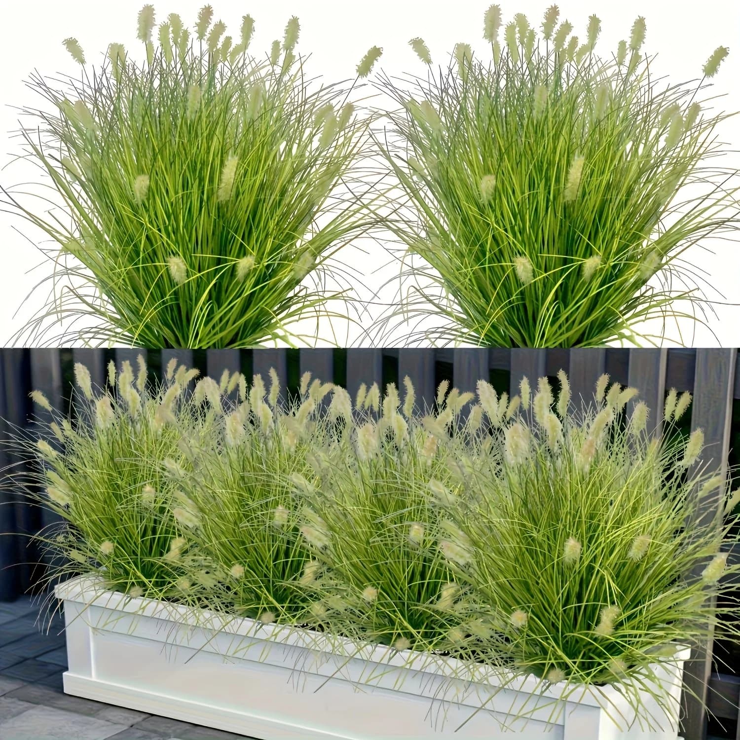 5 Pezzi di Erba Artificiale e Fiori di Coda di Volpe in Plastica, Piante Simulate per Decorazione Casa, Giardino e Celebrazioni Nuziali