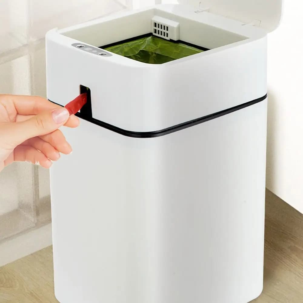 Cestino per Rifiuti con Sensore di Movimento da 18L, Chiusura Automatica, Contenitore Intelligente Impermeabile con Coperchio Senza Contatto
