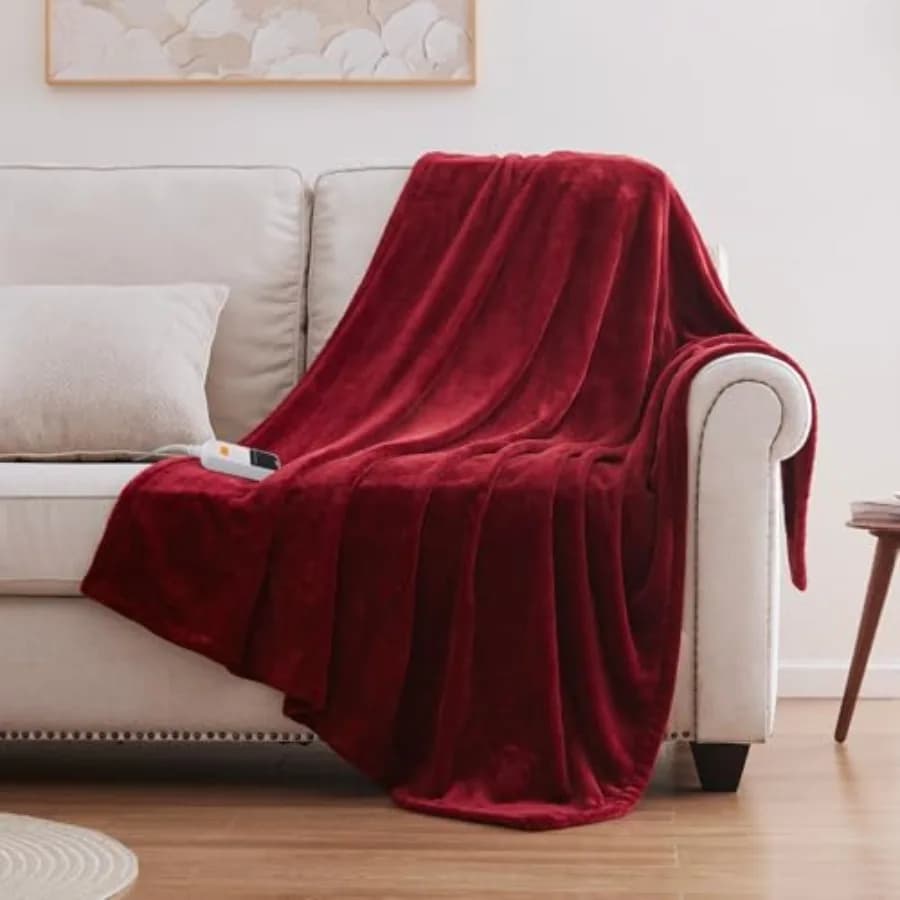 Coperta Elettrica Riscaldata 50"x60" Morbida in Doppio Flanella con 6 Livelli di Calore e Spegnimento Automatico da 2-10 Ore