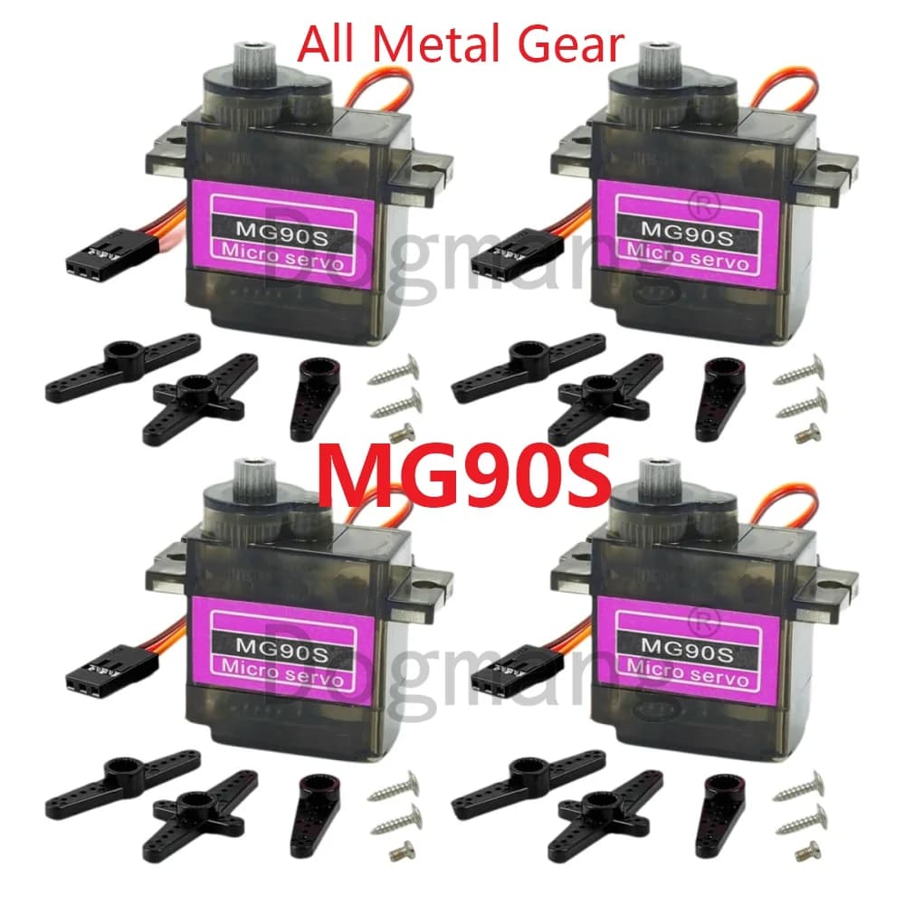 MG90S Servo 1/2/4/10/20/50 pieces All Metal Gear 9g SG90 Updated version for helicopter Boat Auto Mini servi per project Arduino