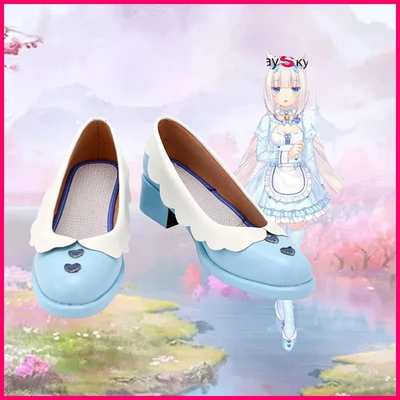 NEKOPARA Cioccolatini Vaniglia Cameriera Scarpe Cosplay Stivali in PU Halloween Cosplay Prop per ragazze