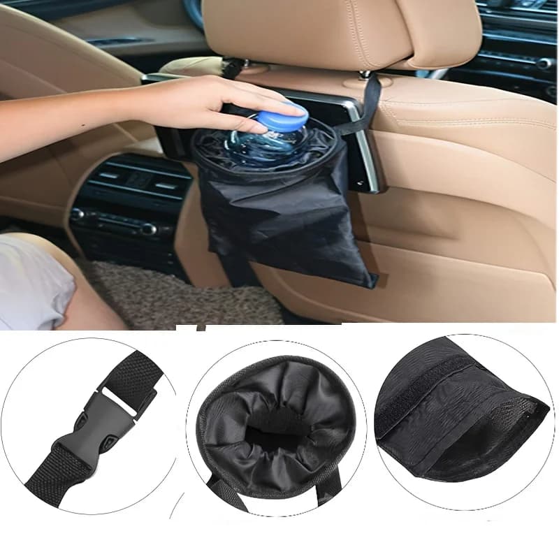Hanging Trash Bag for Car Seat Back, Universal Car Trash Can, Hanging Foldable Car Seat Headrest Trash Bag for Daily Use