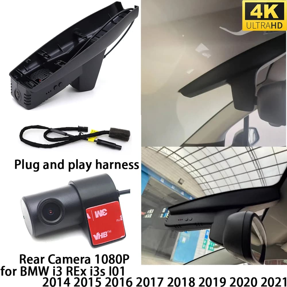 for BMW i3 REx i3s I01 2014 2015 2016 2017 2018 2019 202 DVR Dash Cam OEM Front Rear Camera Video Recorder Night Vision 4K 256GB