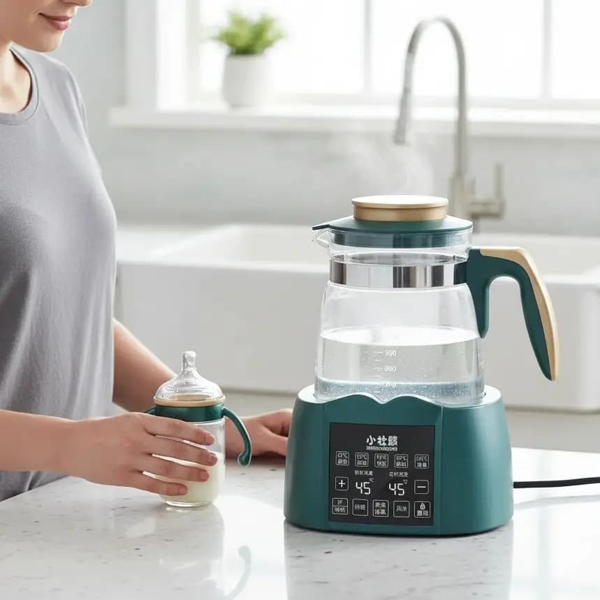 Bollitore domestico a temperatura costante e miscelatore per il latte. Per latte in polvere per bambini. Intelligente. Conservazione automatica del calore.