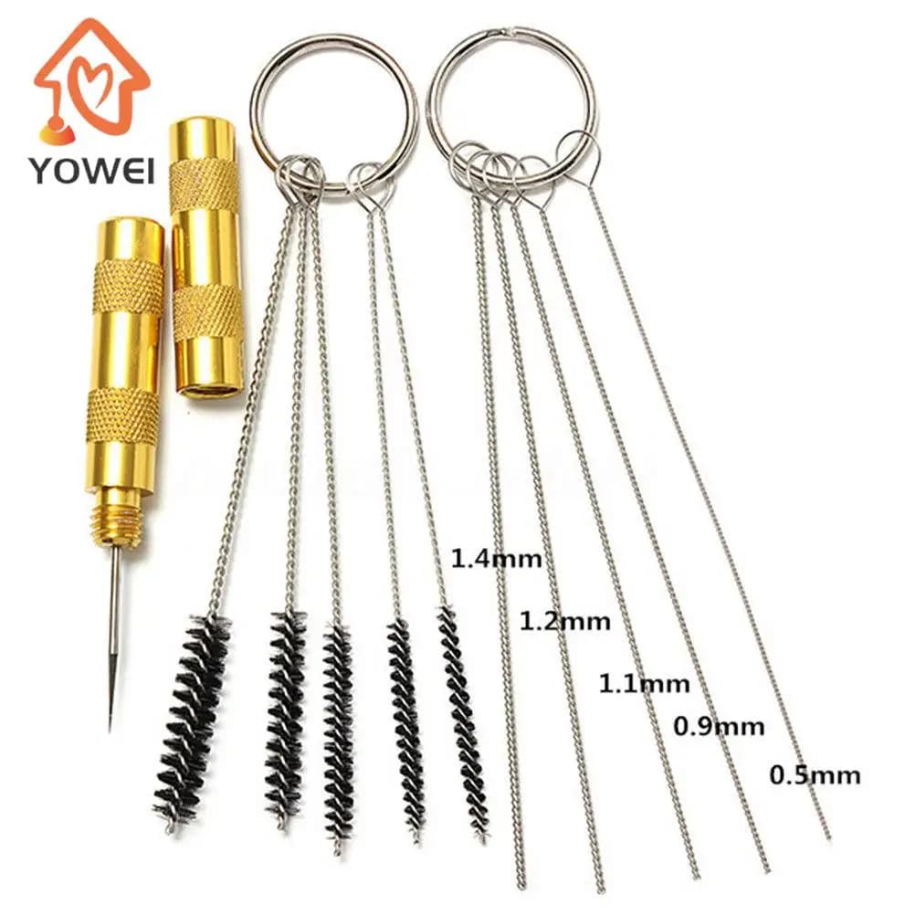 11 pz/set aerografo pistola a spruzzo ugello Kit di pulizia ago e Set di spazzole strumento di riparazione