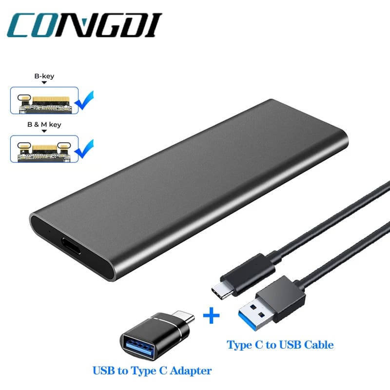 Custodia SSD USB3.1 M.2 custodia per cellulare supporta NGFF a Type-C custodia per disco rigido esterno in metallo solido custodia per Laptop NGFF M.2 SSD