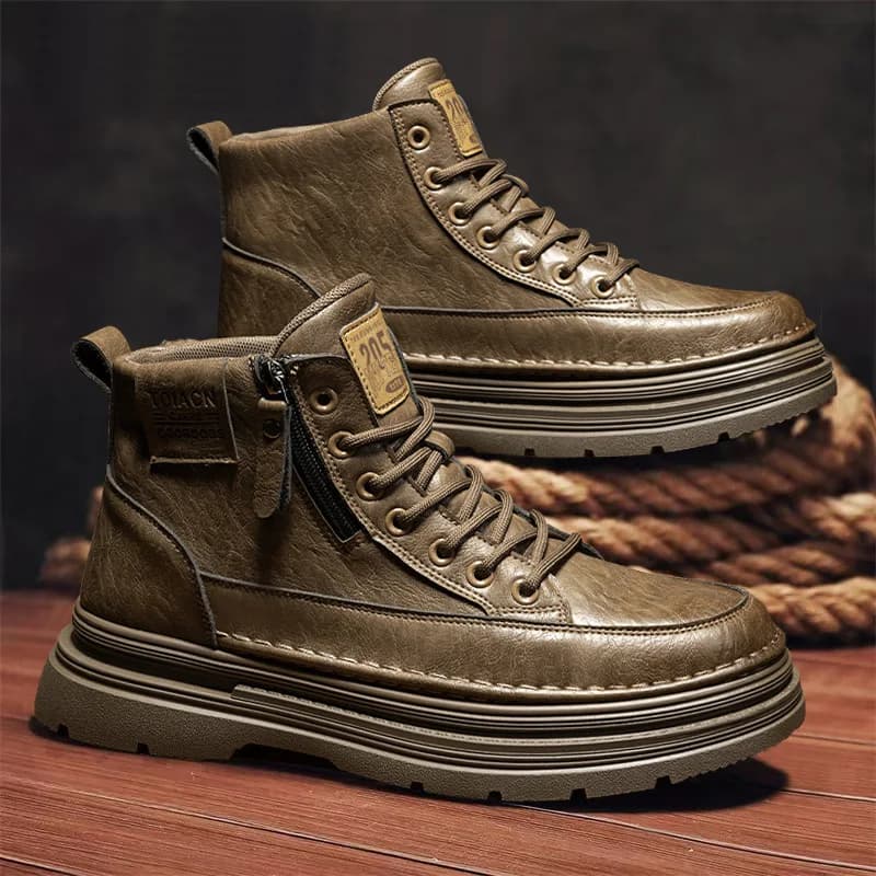 Stivali alti da uomo nuovi stivali casual comfort moda casual resistenti all'usura altezza crescente versatili stivali da lavoro alti