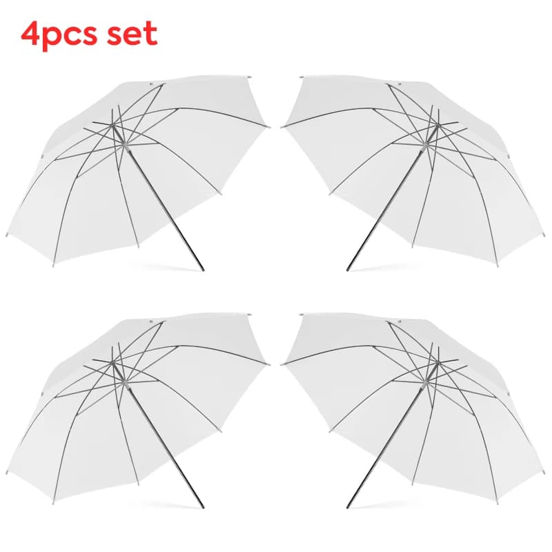 76 * 80cm X4 Transparent White Light Diffuser Umbrella Studio Soft Umbrella Set For Photo Studio Video Photography