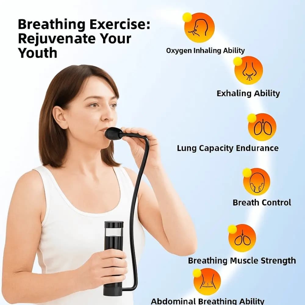 Resistance Breathing Dumbbell Muscle Trainer Health Respiratory Trainer Lung Respirator Adjustable