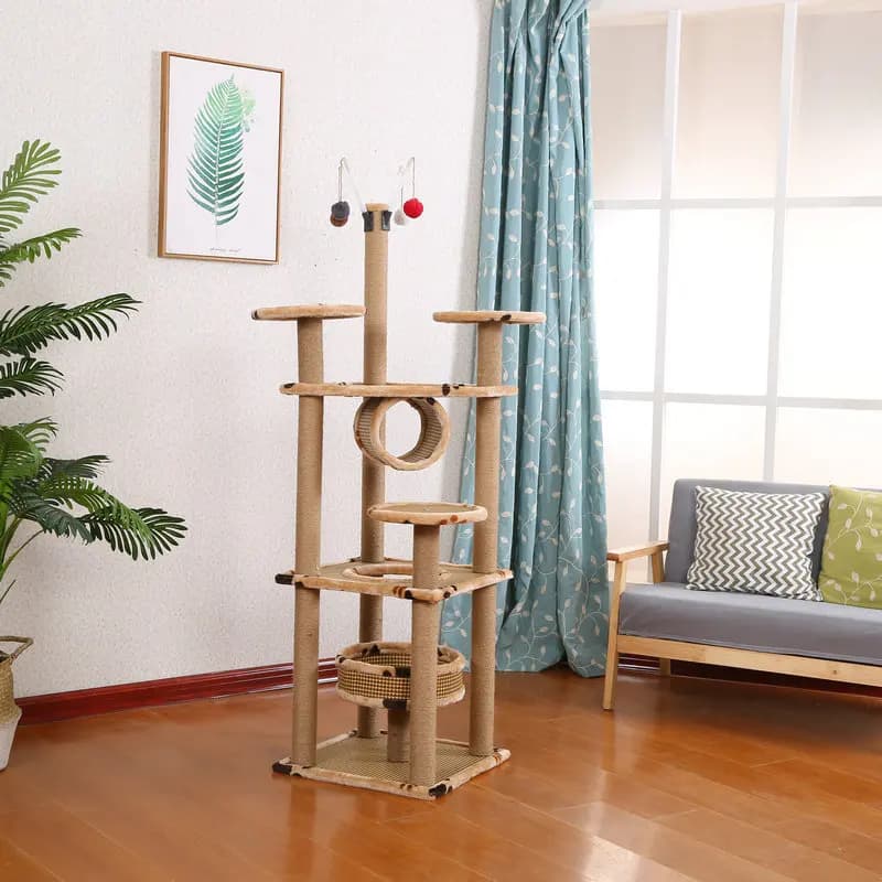 Cat scratching column climbing tree big jumping platform toy sisal cat tree