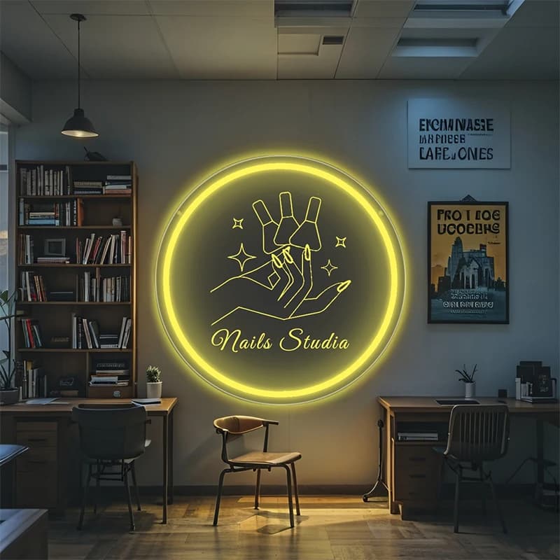 Insegna al neon personalizzata per nail art, lampada da parete alimentata tramite USB con controllo dell'interruttore, arredamento per interni multicolore per salone di bellezza