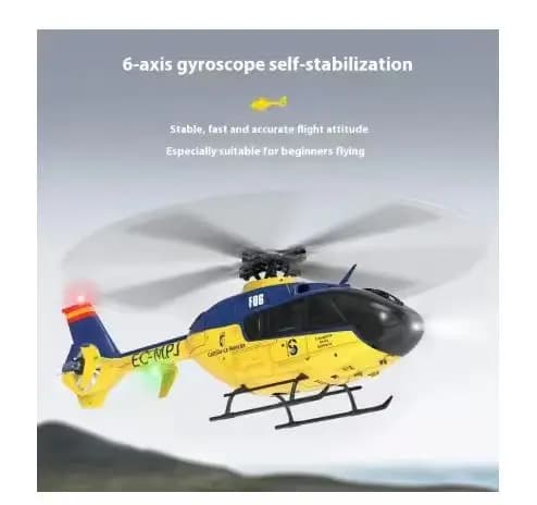 Yuxiang F06 Ec135 Rc Helicopter 6inch 2.4g Wireless Control 6 Axis Model 1:36 Remote Control Aircraft Model Outdoor Airplane Toy