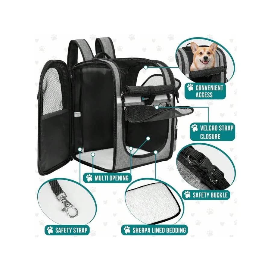 【New style】Ventilated Pet Backpack Carrier For Small And Large Cats, Pets, Puppies - Airline Approved, Safety Back Support, Ide