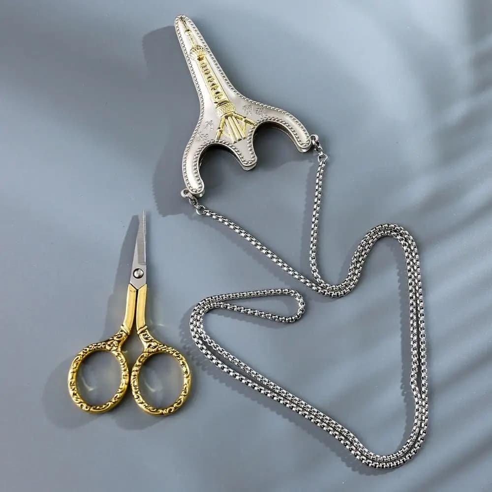 Forbici da sarto Vintage con coperchio catene appese forbici da cucito per filo da ricamo per cesoie da taglio per tessuti da ricamo